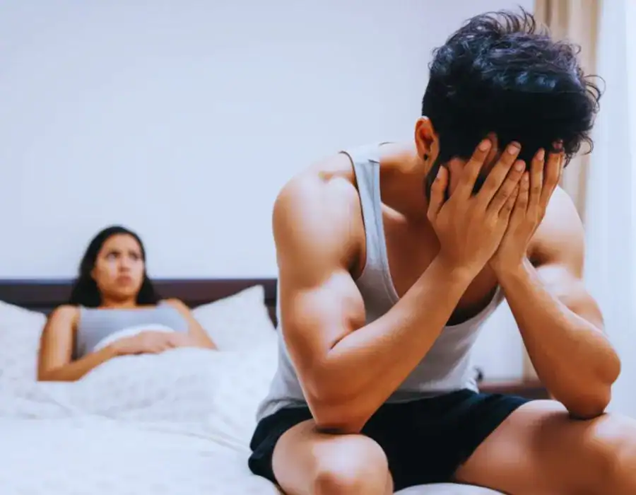 Image of upset man in need of erectile dysfunction treatment Derbyshire
